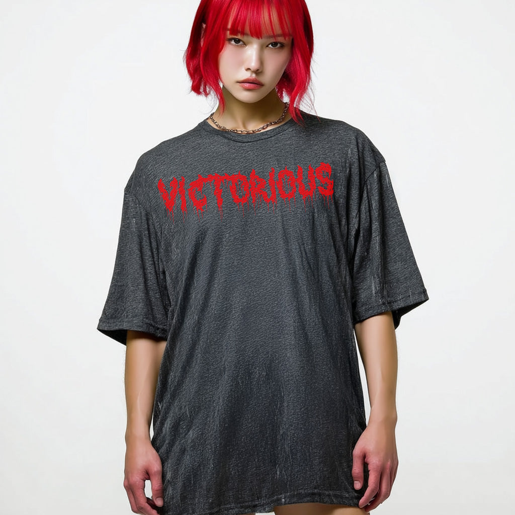Victorious Japan Horror Letters Oversize T-shirt (Oversize)
