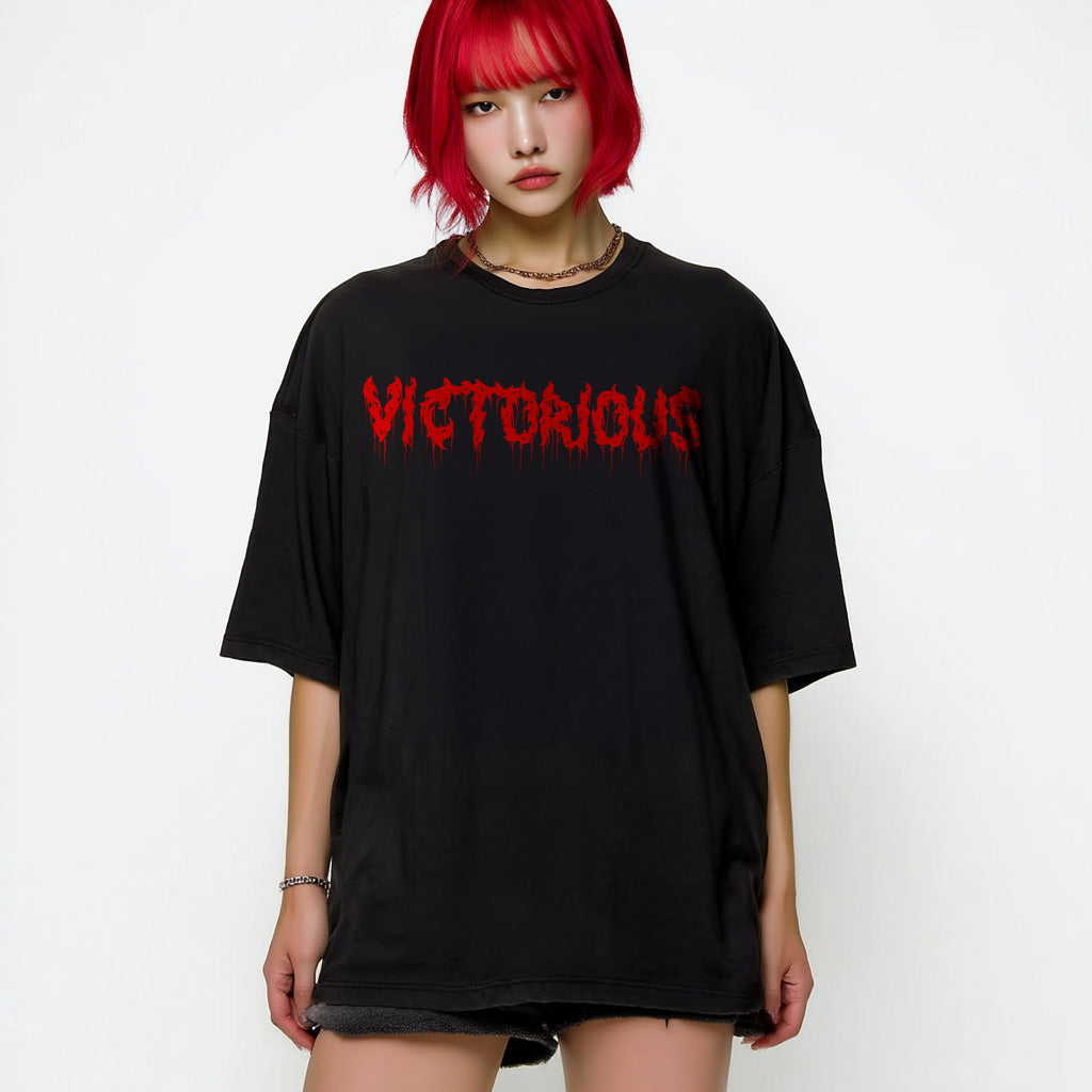 Victorious Japan Horror Letters Oversize T-shirt (Oversize)