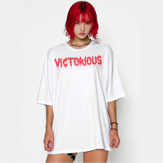 Victorious Japan Horror Letters Oversize T-shirt (Oversize)