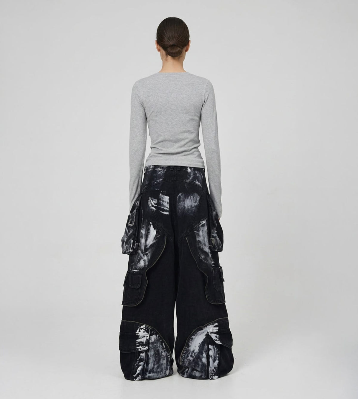Oversized Retro Pocket Folding Jeans