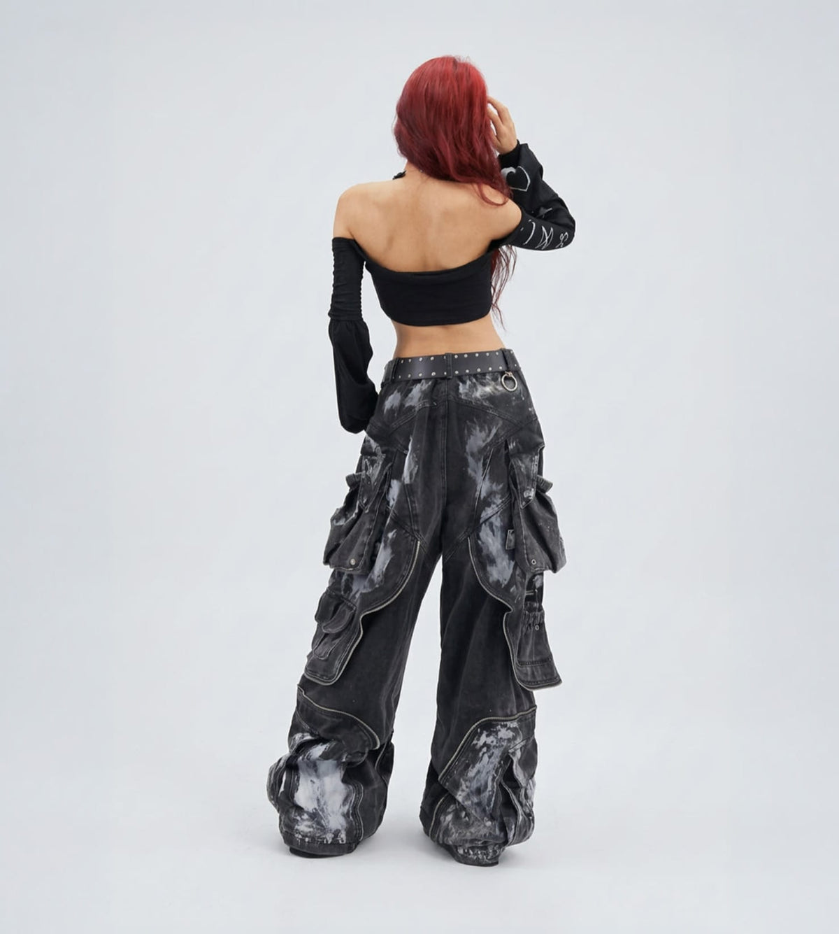 Oversized Retro Pocket Folding Jeans