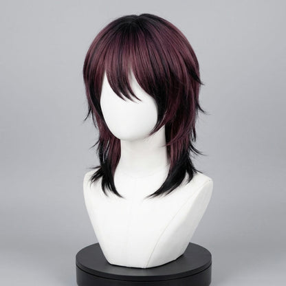 Pink and Black Short Layered Wig with Bangs / Heat Resistant