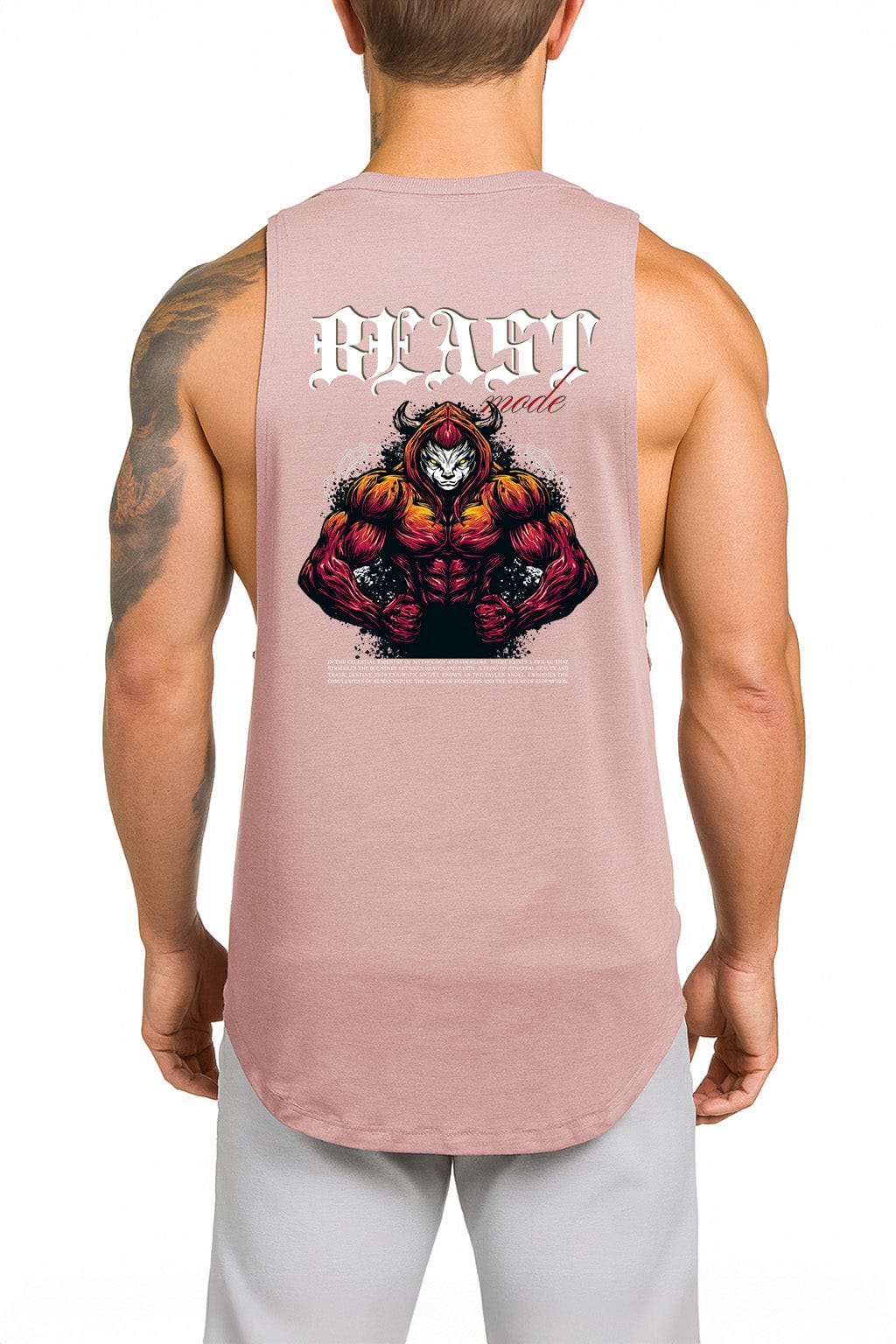 Pink / M Victorious Beast Mode (Drathune Core) High-Neck Gym Tank-Top