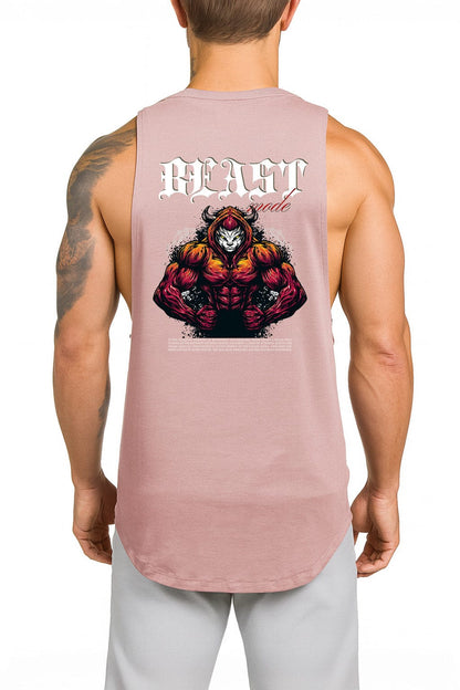 Pink / M Victorious Beast Mode (Drathune Core) High-Neck Gym Tank-Top