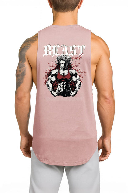 Pink / M Victorious Beast Mode (Nivora-IX) High-Neck Gym Tank-Top