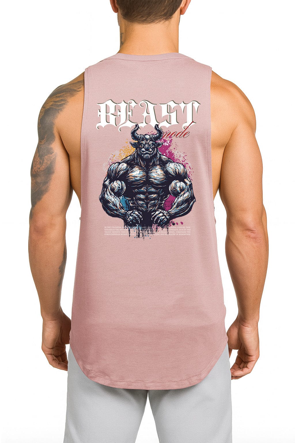 Pink / M Victorious Beast Mode (Thalvion-6) High-Neck Gym Tank-Top