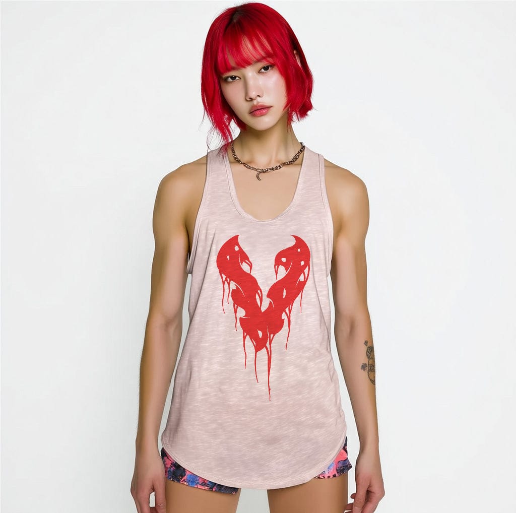 Pink / M Victorious Unisex Symbiote Future Japan Tank Top (Low Neck)