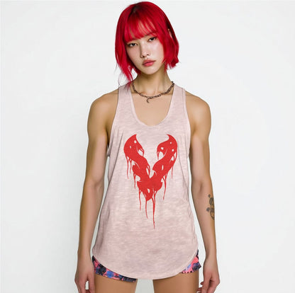 Pink / M Victorious Unisex Symbiote Future Japan Tank Top (Low Neck)
