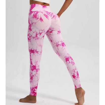 Pink / S Victorious Galactic Vortex Tie Dye Leggings