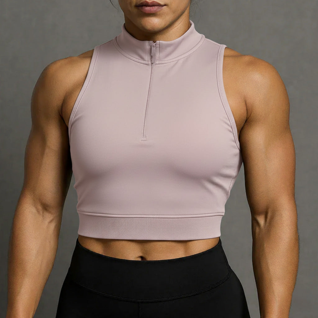 Pink / XS Athletic Sleeveless Crop top/ Workout Crop Top
