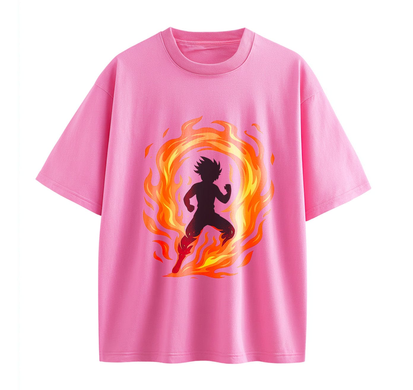 Pink / XS Cosmic Battle Anime Oversize T-Shirt