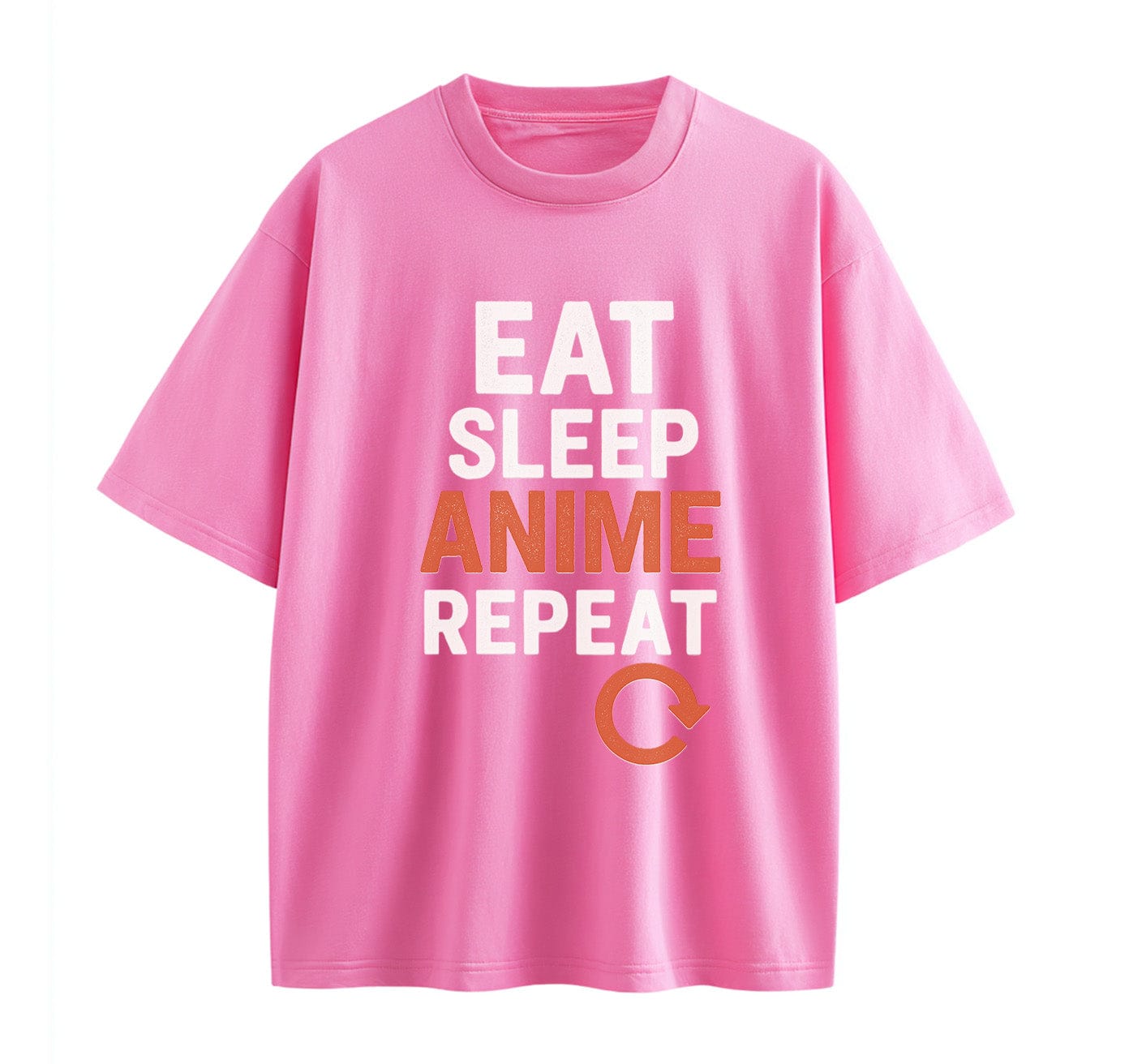 Pink / XS Eat Sleep Anime Repeat 2 Oversize T-Shirt