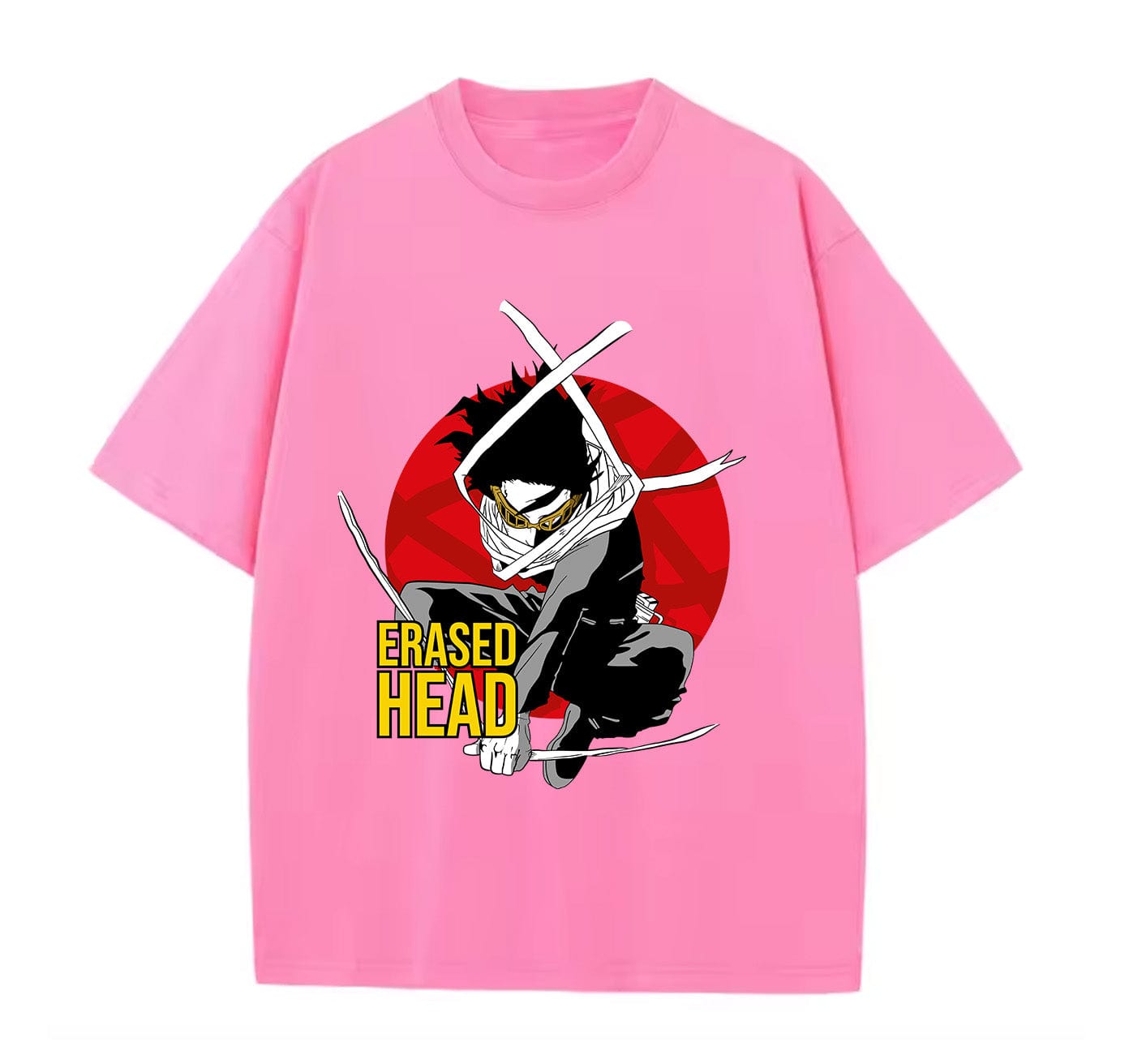 Pink / XS Erased Head (My Hero Academia) Anime Oversize T-Shirt