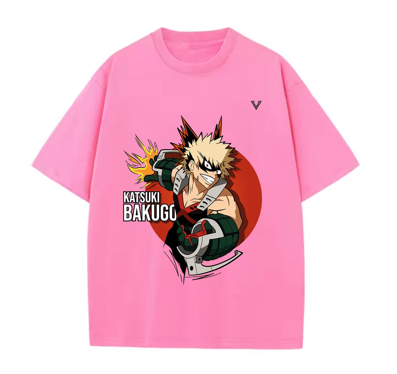 Pink / XS Katsuki Bakugo (My Hero Academia) Anime Oversize T-Shirt