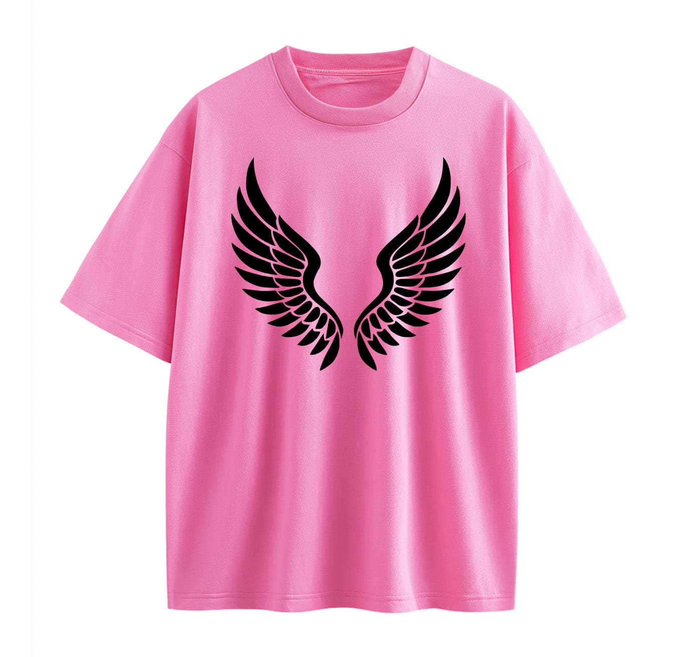 Pink / XS Leaf‑Swirl Symbol Anime Oversize T-Shirt