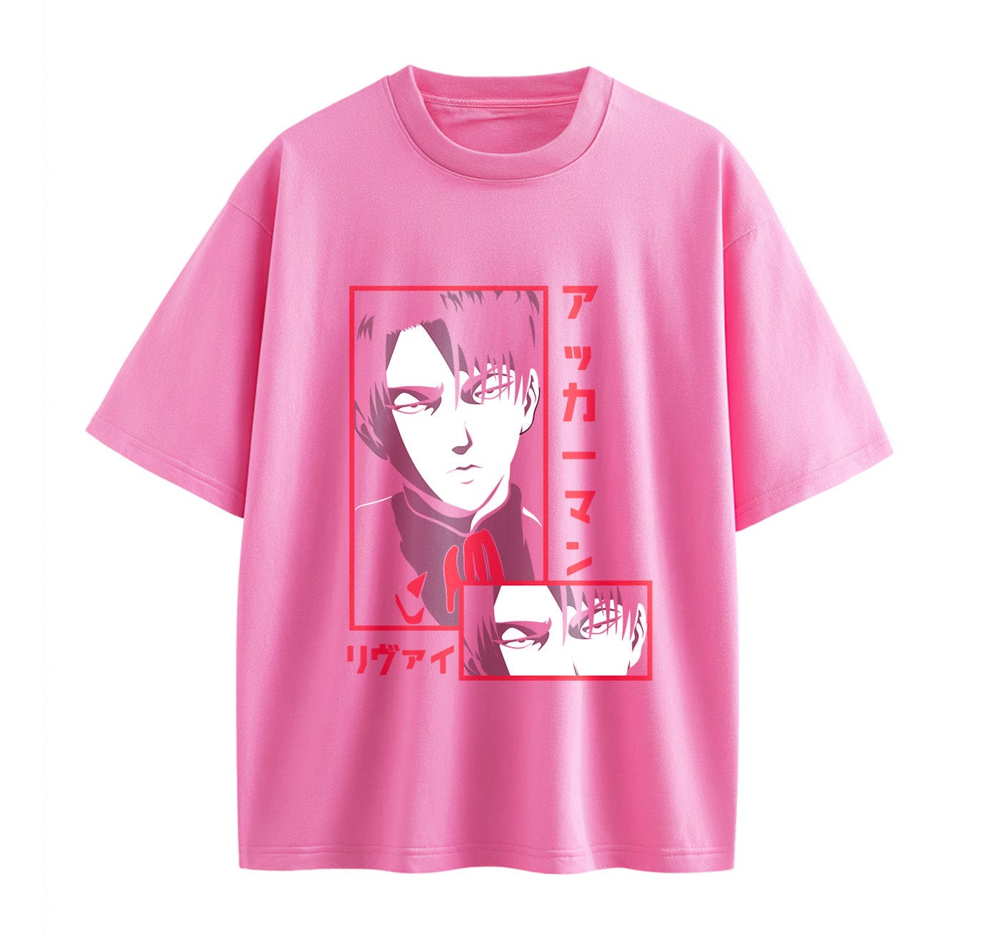 Pink / XS Levi (SNK2) Anime Oversize T-Shirt