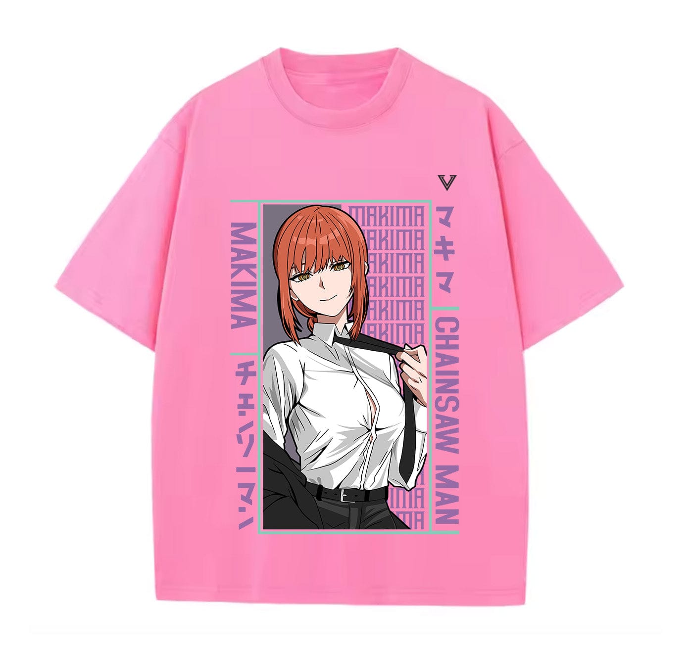 Pink / XS Makima (Chainsaw Man) Anime Oversize T-Shirt