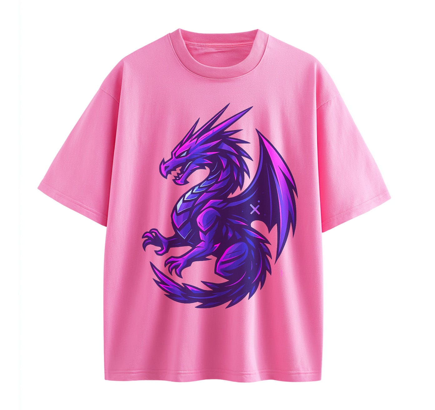 Pink / XS Neon Dragon Anime Oversize T-Shirt