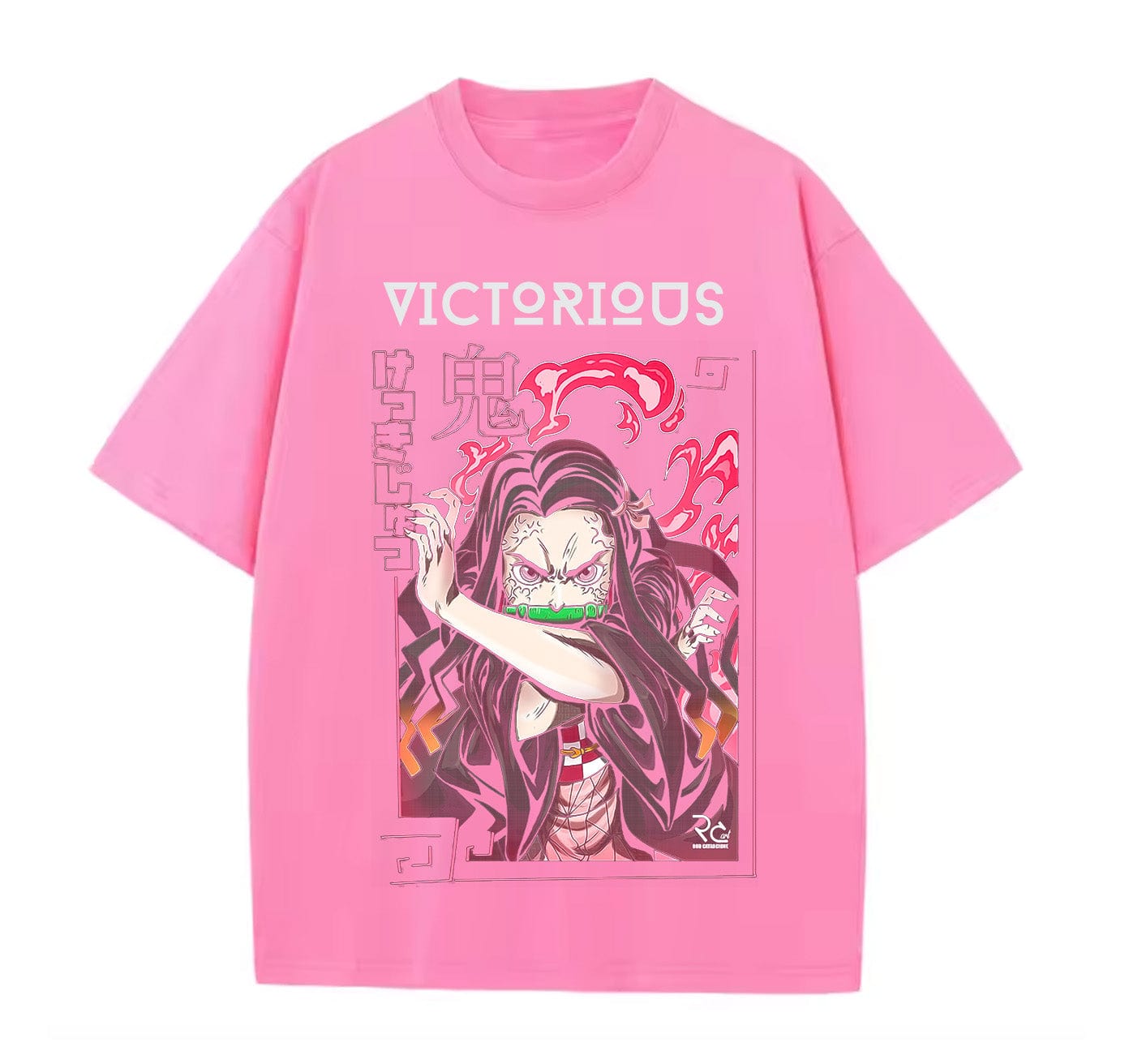 Pink / XS Nezuko (Demon Slayer)  Anime Oversize T-Shirt