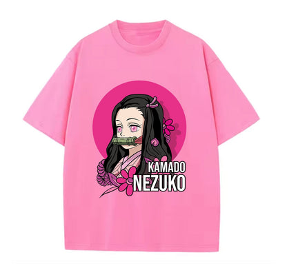 Pink / XS Nezuko (Demons Slayer) Anime Oversize T-Shirt