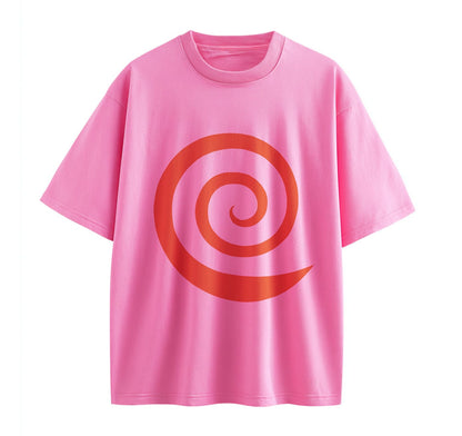 Pink / XS Nine‑Tails Mode Anime (Naruto) Oversize T-Shirt