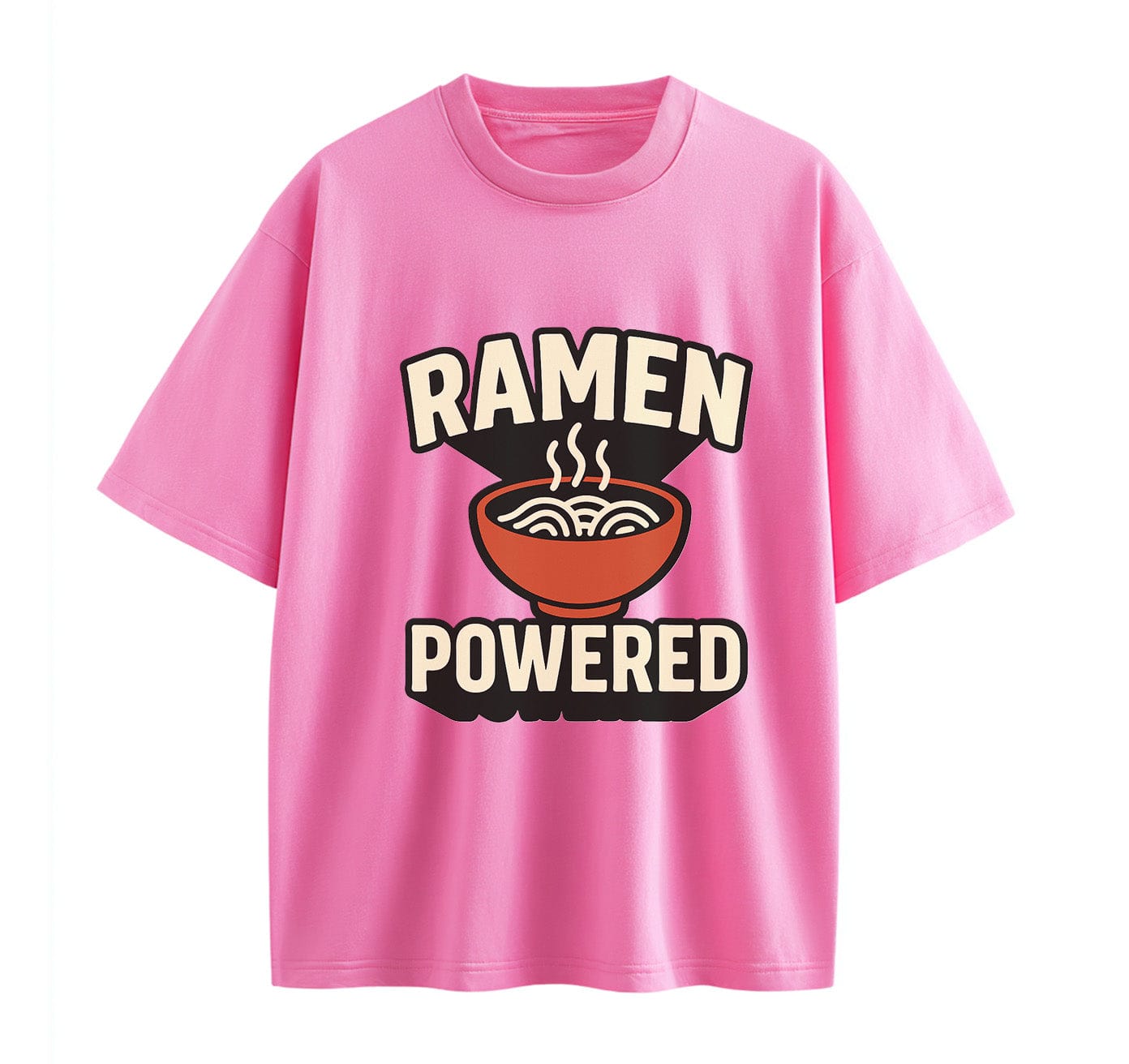 Pink / XS Ramen Powered Anime Oversize T-Shirt