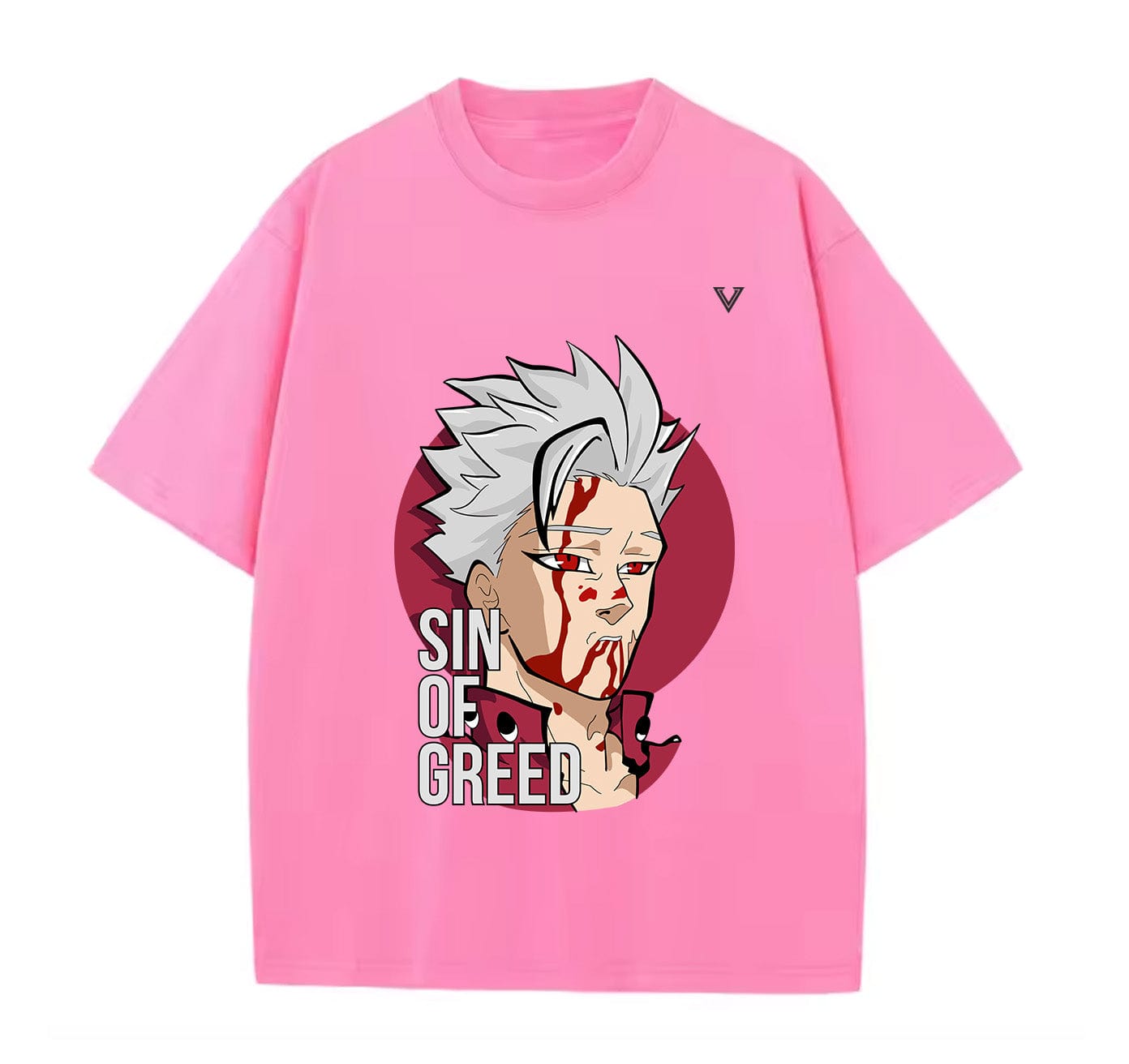 Pink / XS Sin of Greed (Seven Deadly Sins) Anime Oversize T-Shirt