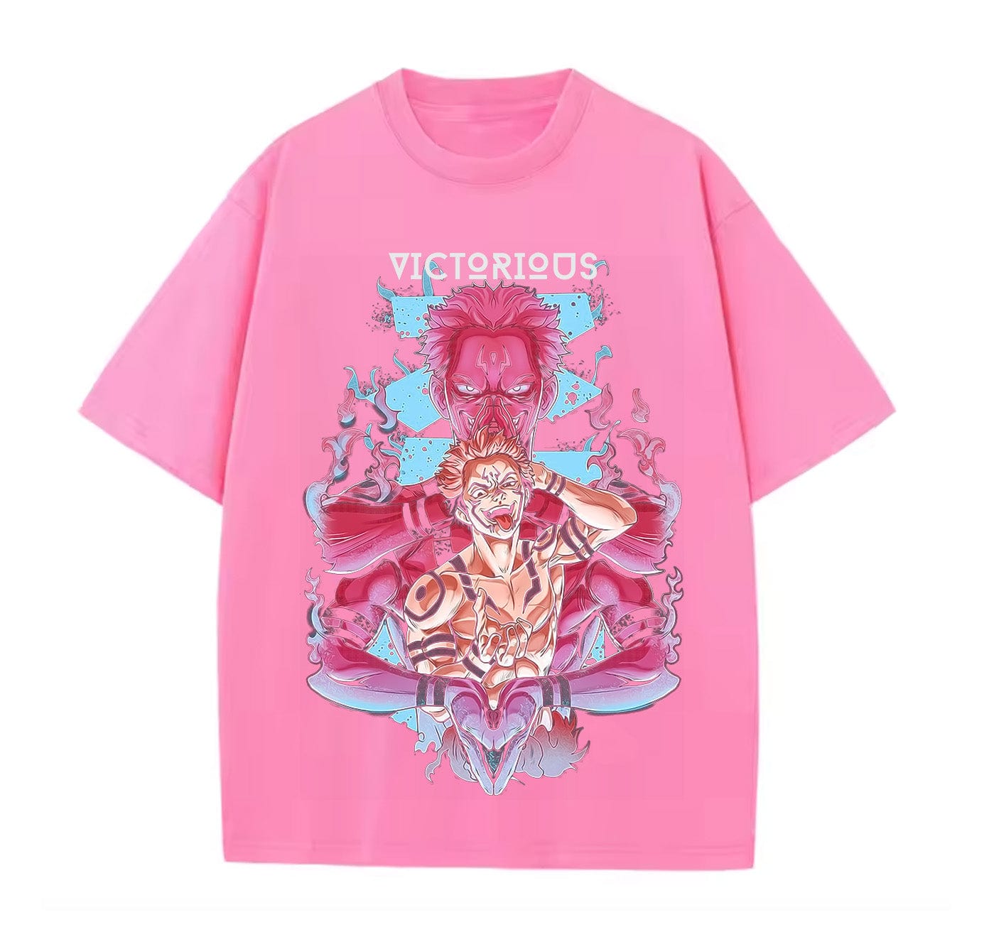 Pink / XS Sukuna (Jujutsu Kaisen) Anime oversize T-Shirt