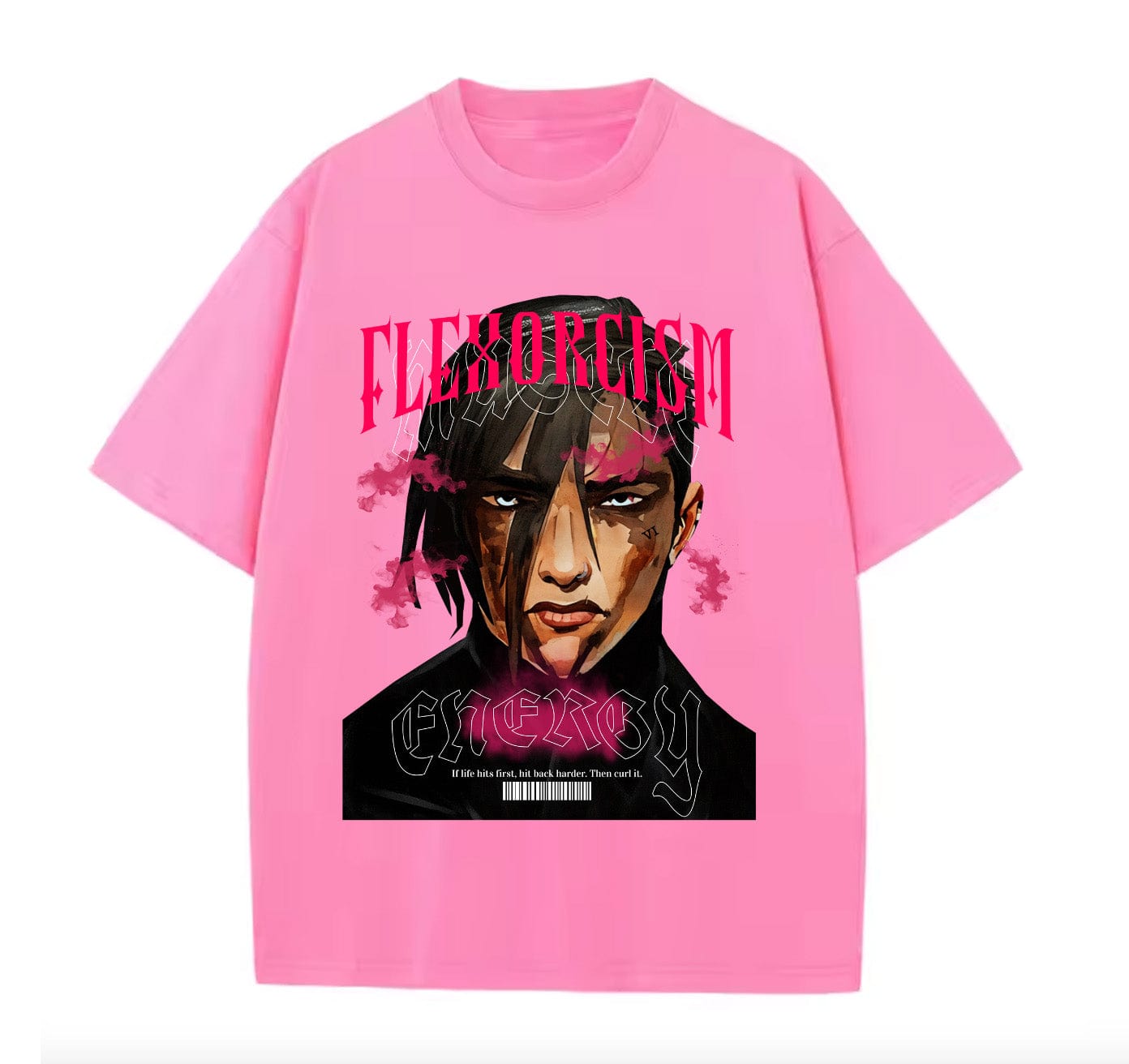 Pink / XS VI Flexorcism (Arcane) Anime Oversize T-shirt