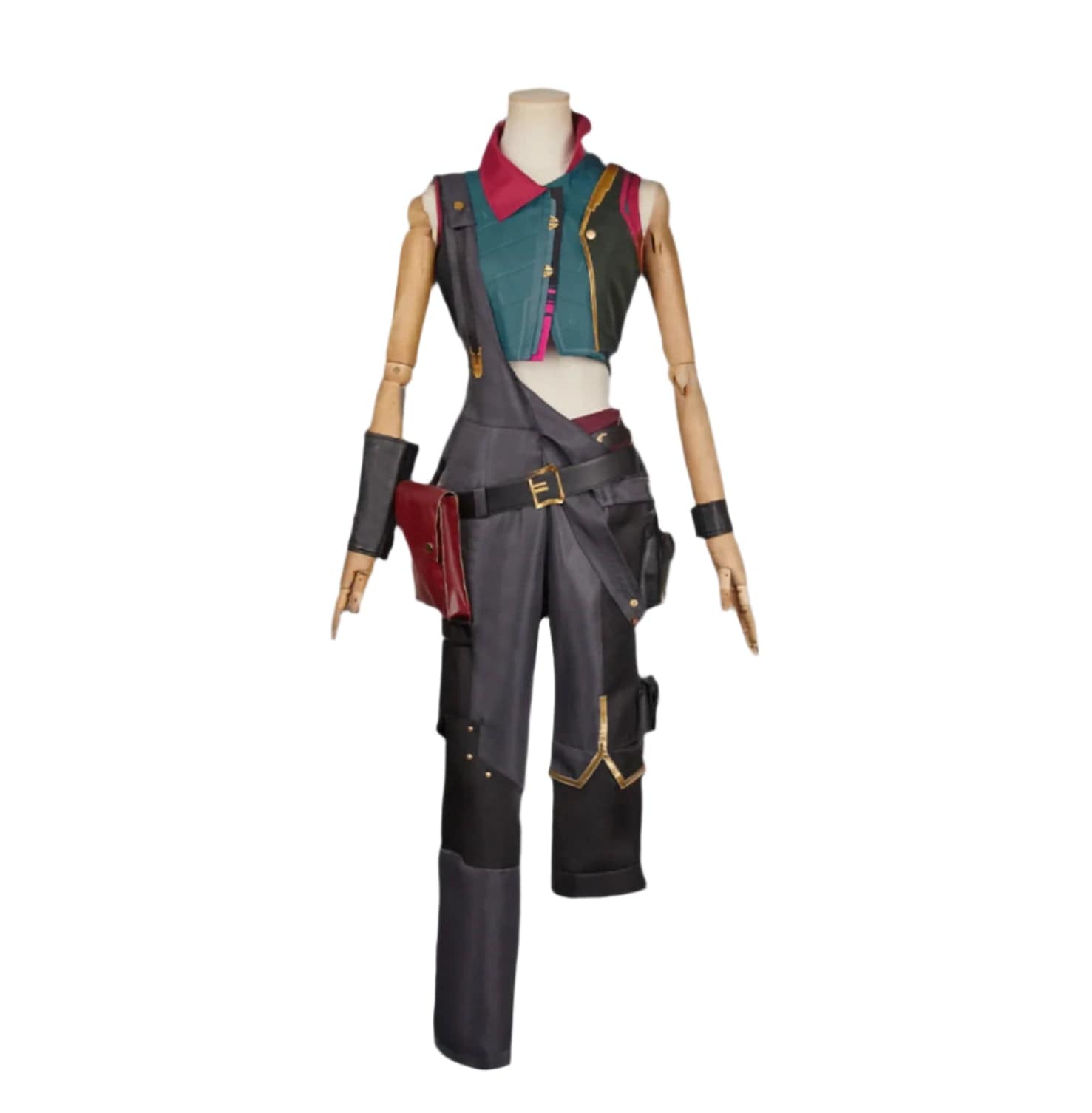 Powder Green and Gold Cosplay with Grey Overall / S Arcane Season 2 Jinx (Powder) Cosplay Costume – Green, Grey & Gold Overalls + Vest | Game-Inspired Premium Set by Victorious