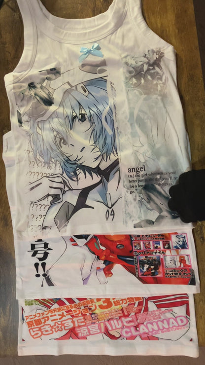 Ayanami Rei Ribbed & Bow Tank Top