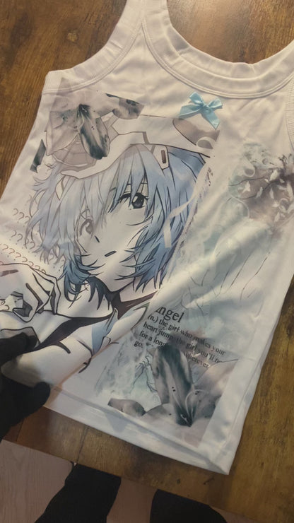 Ayanami Rei Ribbed & Bow Tank Top