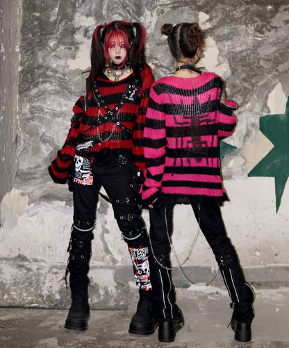 Punk Retro Skull Pattern Jeans / Skeleton Gothic kill Matt Rock Printing Graffiti Pants