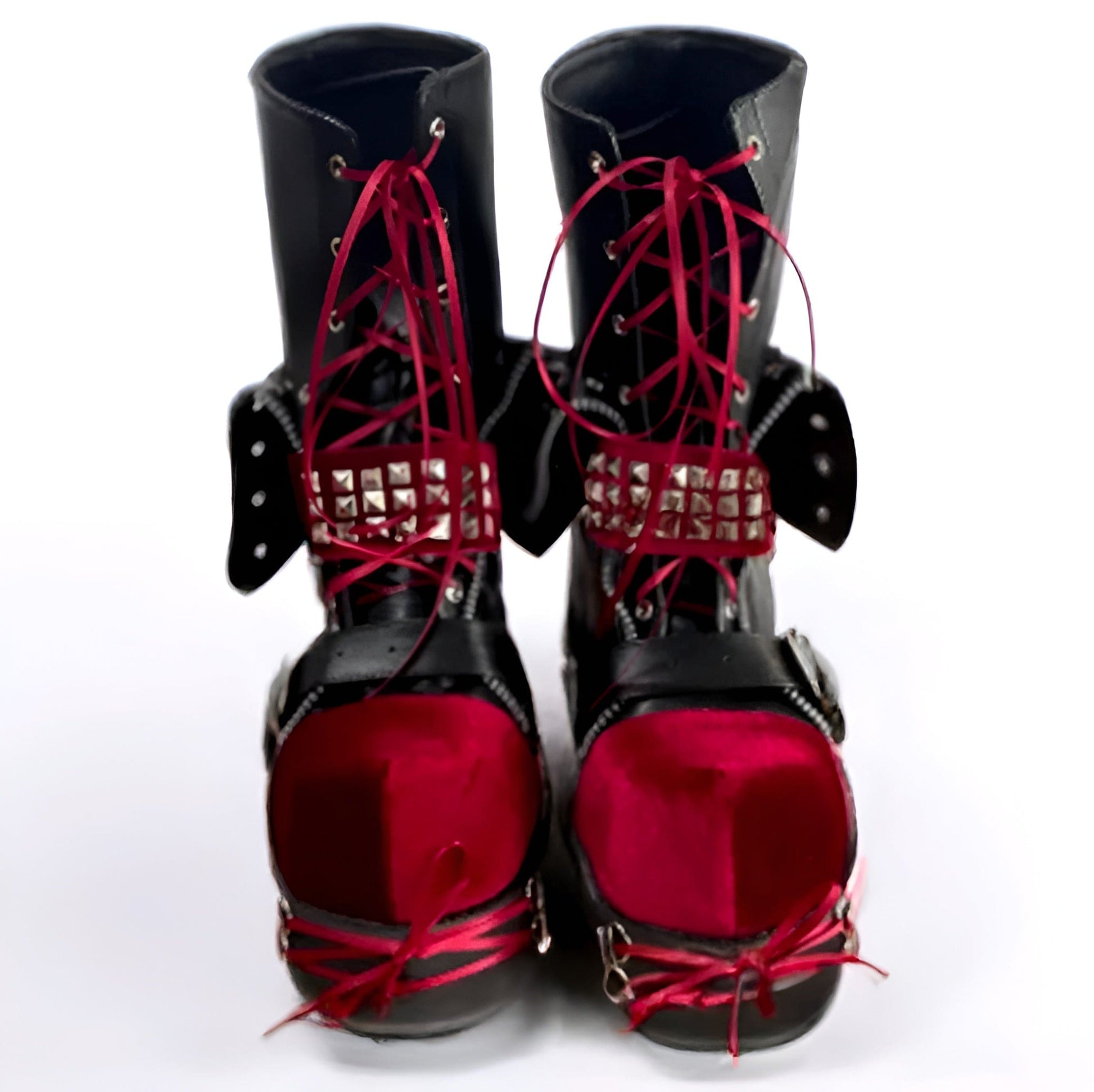 Punk Rock Ankle Boots / Patchwork Vegan Leather