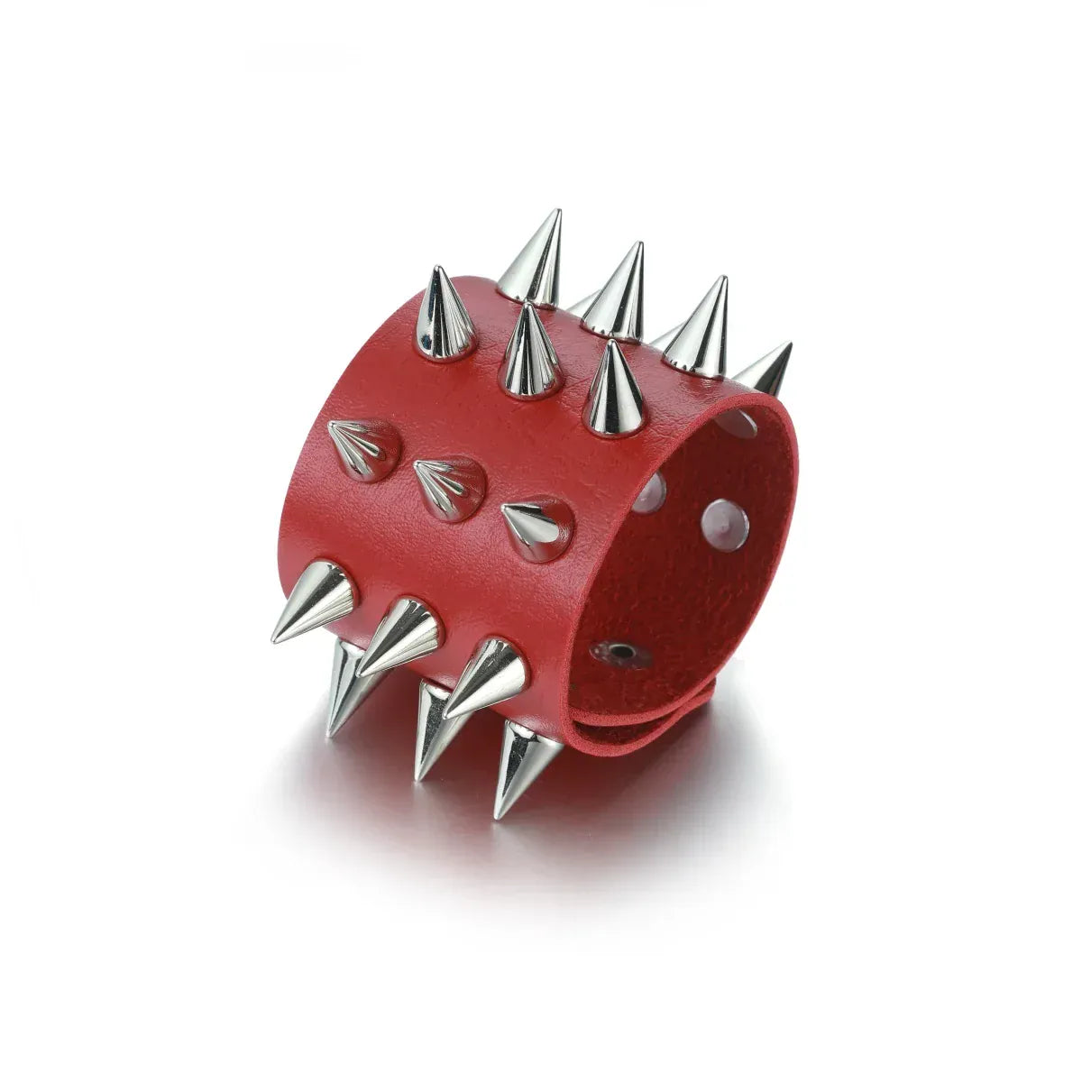 Punk Studded Leather Bracelets Spiked Cuffs Black Wristband Men Women Goth Jewelry Gothic  Emo  Accessories