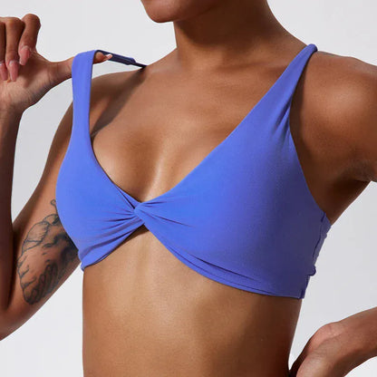 Purple Blue / S Victorious Shieldmaiden V-cut Sports Bra