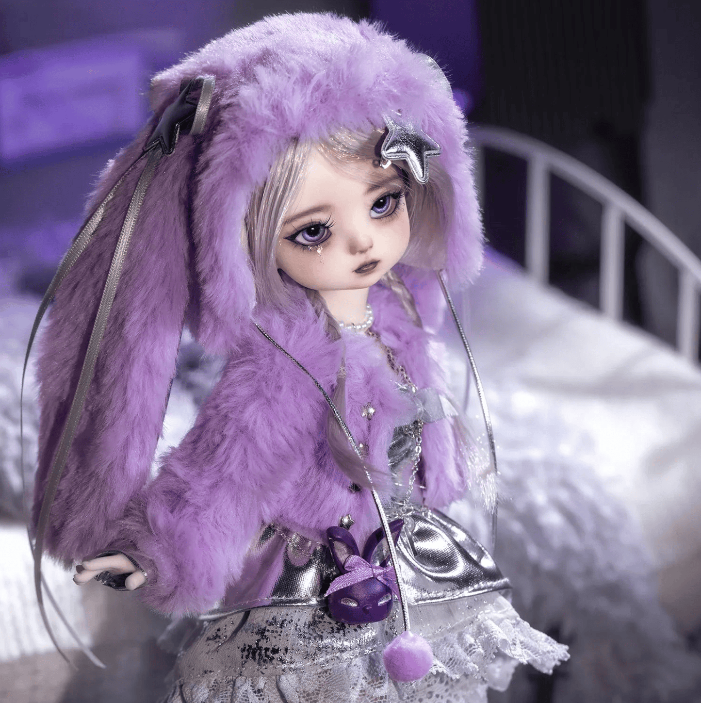 Purple HaraMimi Kpop Star BJD Goth Harjuku - Doll