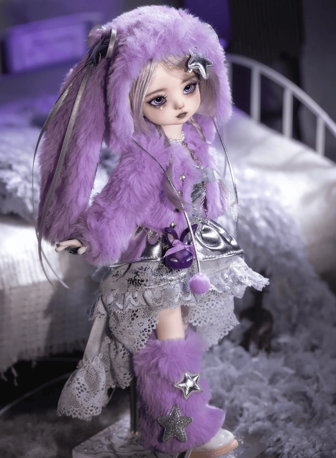 Purple HaraMimi Kpop Star BJD Goth Harjuku - Doll