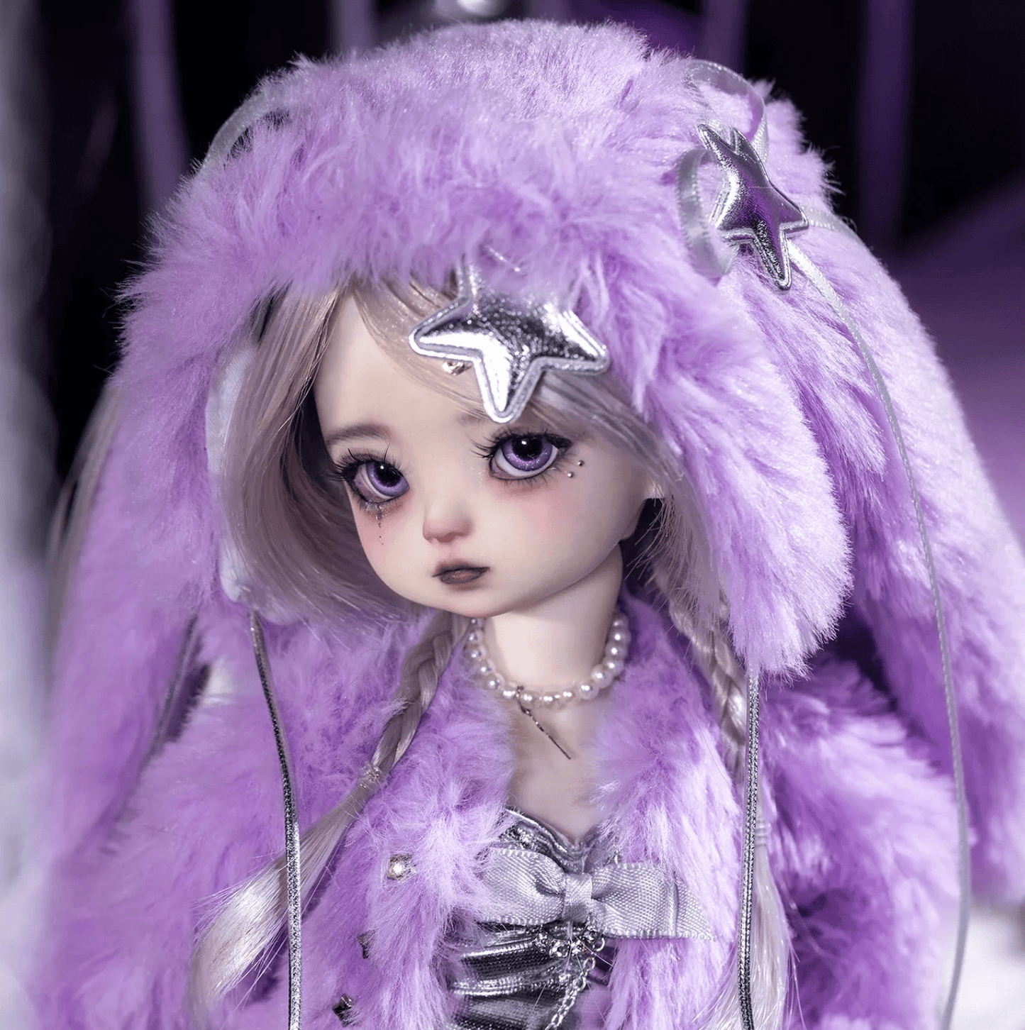 Purple HaraMimi Kpop Star BJD Goth Harjuku - Doll