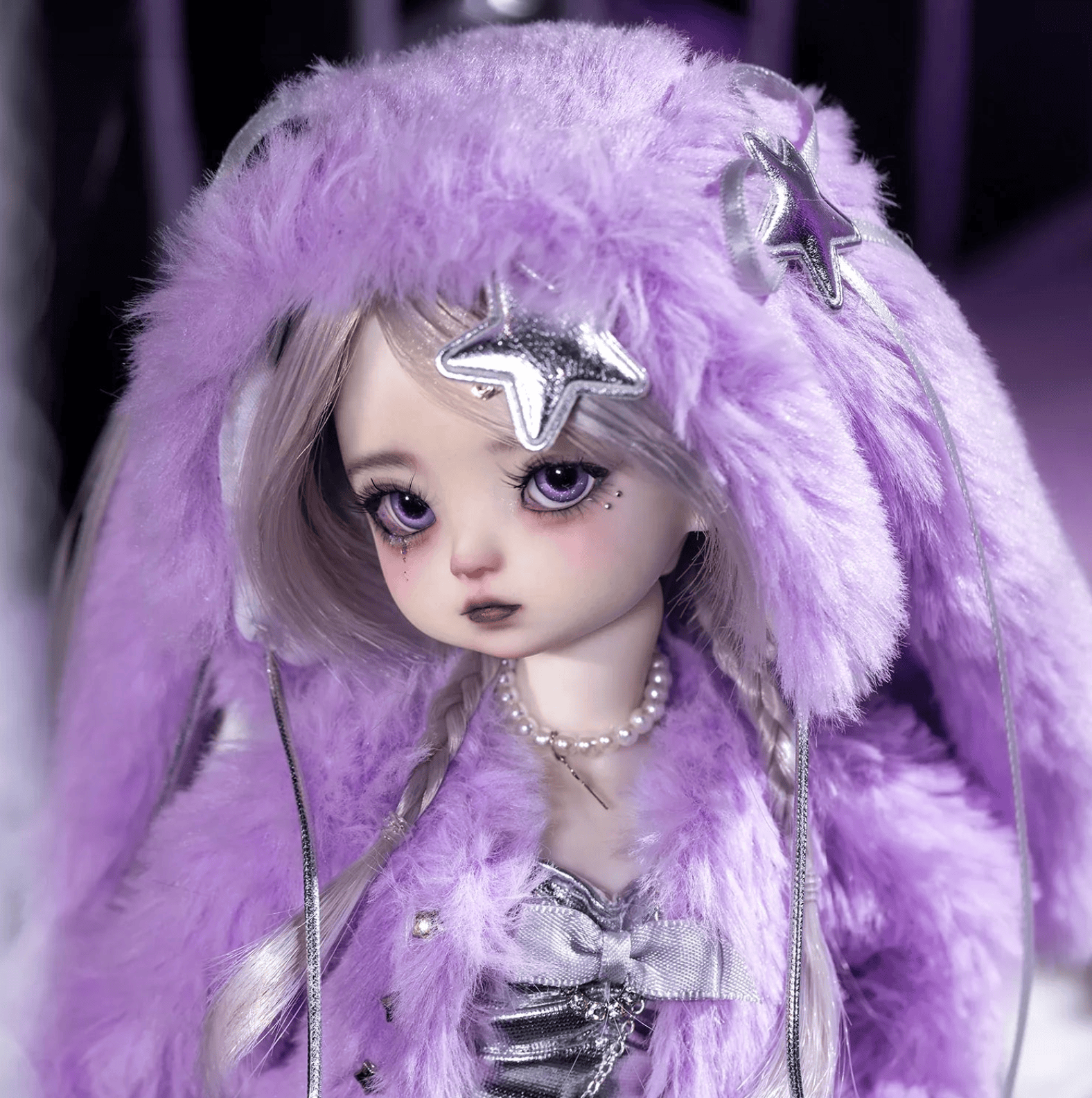 Purple HaraMimi Kpop Star BJD Goth Harjuku - Doll