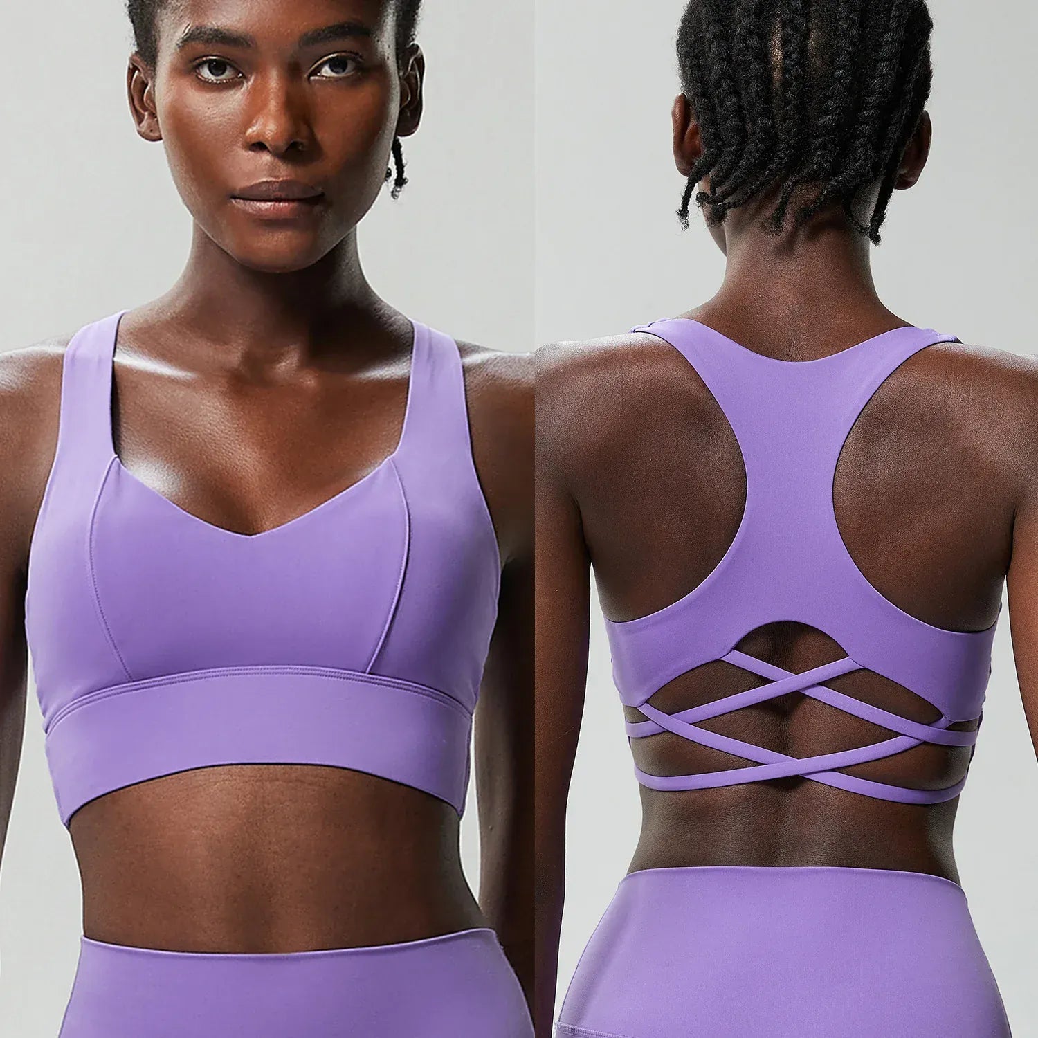 Purple / S Yoga Bra Buttery Soft Top/ High Impact Gym Bra (Victorious AthleCode)