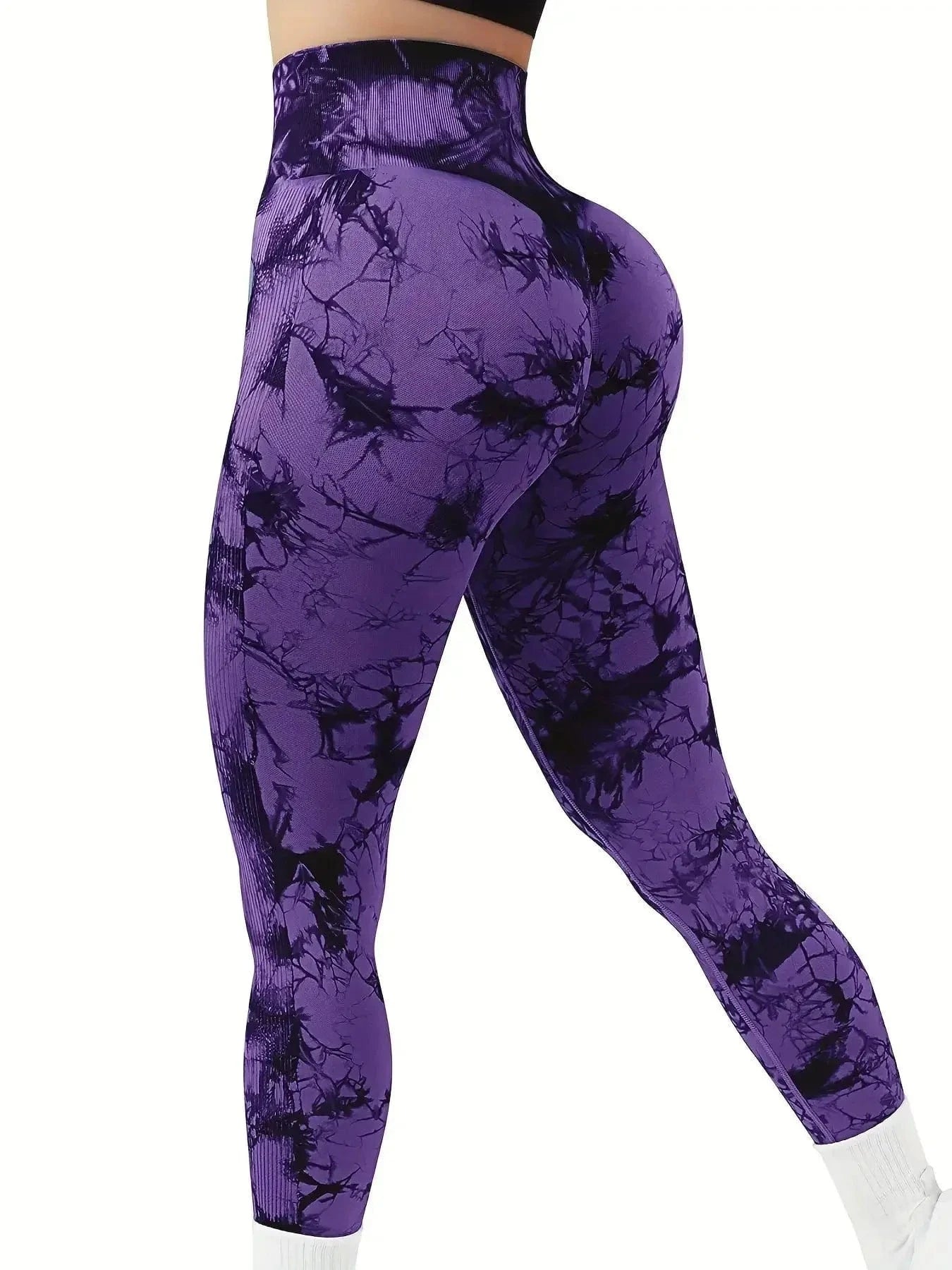 PurpueBlack / XL 73-94KG Victorious Romulus Radiance Tie-Dye Seamless Leggings