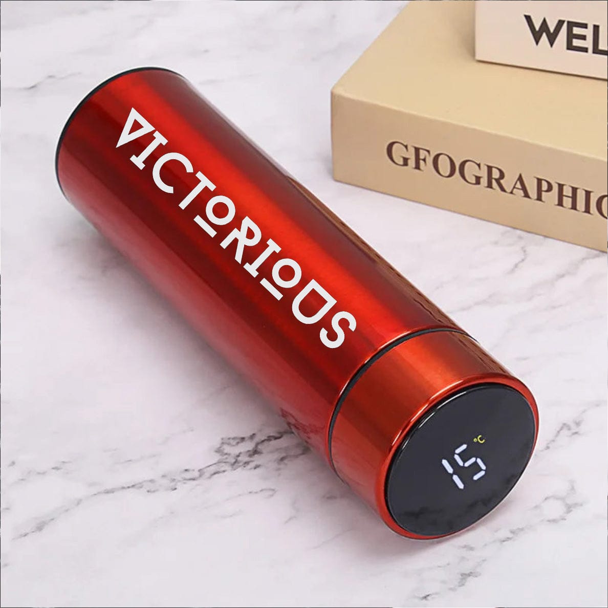 Red / 500ml Victorious Vacuum Water Bottle Smart Display Temperature 500ML / Stainless Steel
