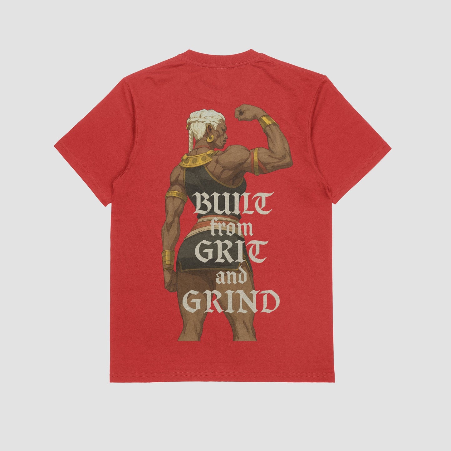 Red / M Ambessa "Built from Grit & Grind" Gym T-shirt (Oversized)