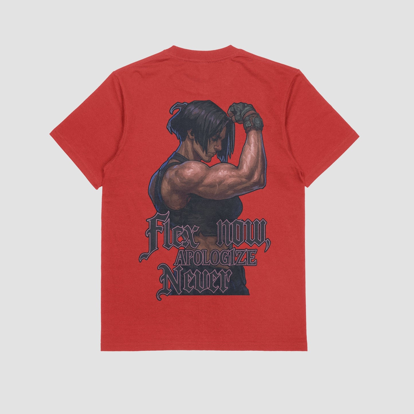 Red / M Sevika "Flex Now, Apologize Never" Gym T-shirt (Oversized)