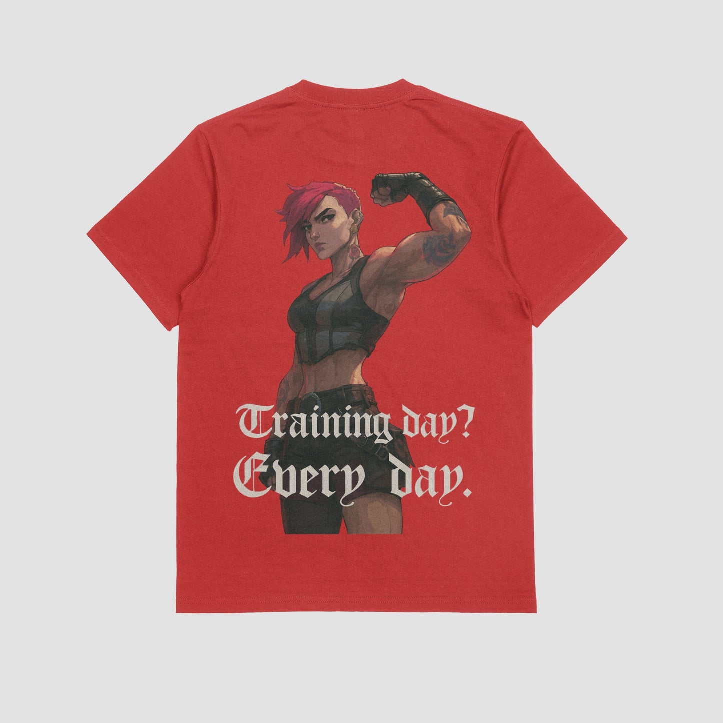 Red / M Vi "training day" Gym T-shirt (Oversize)