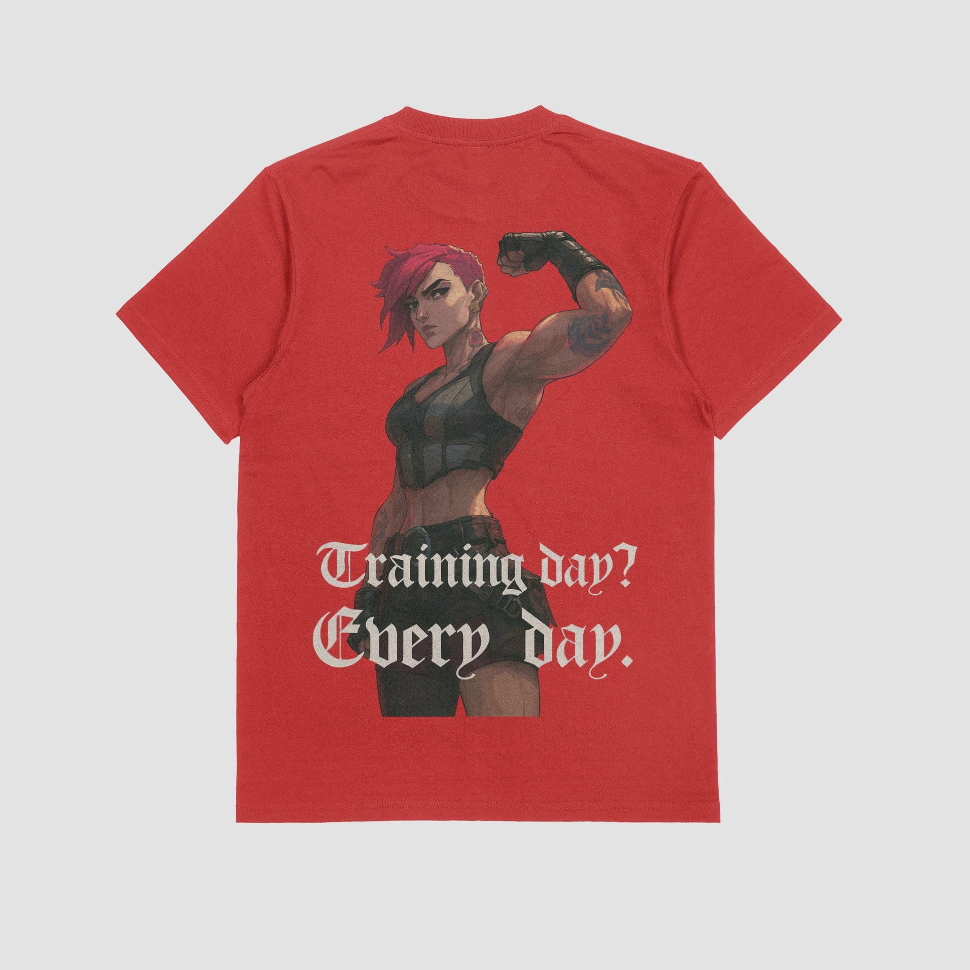 Red / M Vi "training day" Gym T-shirt (Oversize)