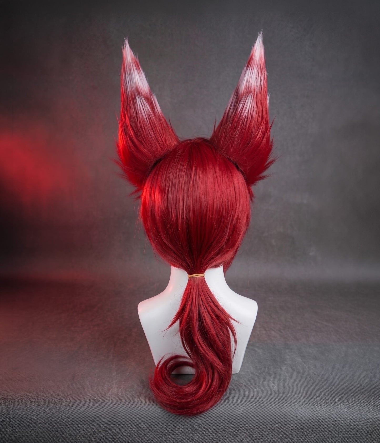 Red Red Cosplay Wig x Long Fox Ears (White tips)