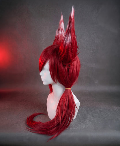 Red Red Cosplay Wig x Long Fox Ears (White tips)