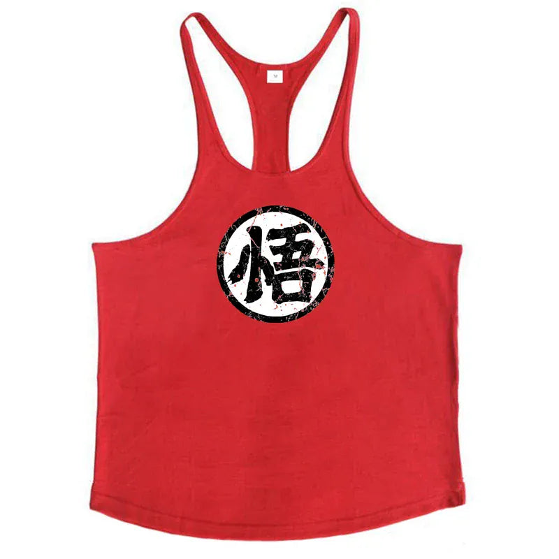 Red / S Gym Fitness Bodybuilding Tank Top/ Mens Sleeveless Y-back Tank Tops